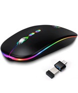 Led Wireless Mouse, Slim Rechargeable Silent Portable Usb Optical 2.4G W... - £17.29 GBP