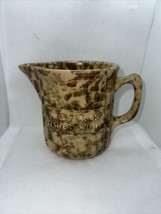 M E Larson Fisher Mn Antique Advertising Am Stoneware Pottery Pitcher Sp... - £110.12 GBP