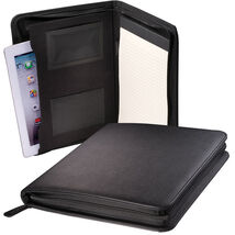 Naples Tablet Padfolio with Paper Note Pad, Secure Zipping Closure, Blac... - $9.99