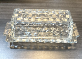 Vintage Indiana Clear Glass American Whitehall Colony Butter Dish and Cover - £11.06 GBP