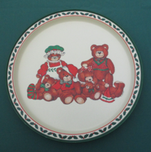 2 Potpourri Press T. Cathey Bear Family Meta Christmas Serving Trays 80&#39;s 13.5&quot; - £18.61 GBP