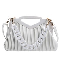 Triangle Handbag Designer Pleated Shoulder Bag for Women Clutch Purses High Qual - £43.61 GBP