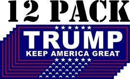 TRUMP 2024 12 Piece Trump Keep America Great 8.6&quot; x 3&quot; Bumper Sticker 12... - $19.79