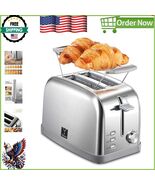 Modern 2-Slice Toaster: Bagel, Defrost, and 7 Shade Settings for Delicio... - $75.23