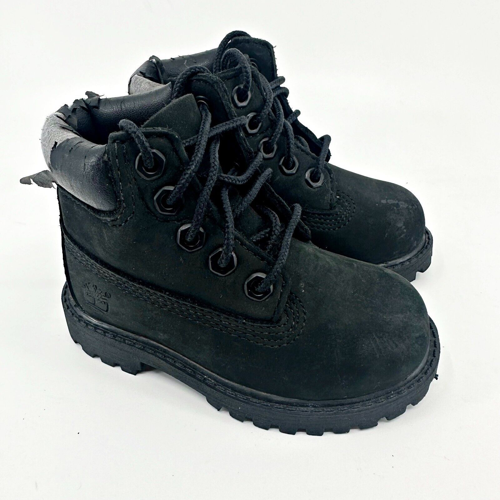 Timberland 6in Premium WP Black Baby Size 5 Nubuck Waterproof Boots 12807 - $12.95