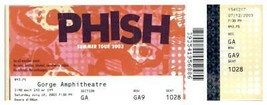 Phish Untorn Concierto Ticket Stub Julio 12 2003 Gorge Amph. Jorge , - £30.90 GBP