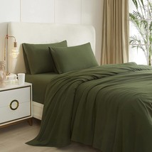 Army Green Sheets King 4 Piece Bed Sheets,15 Inch Deep Pocket,Luxury Soft King S - £77.39 GBP
