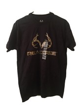 Realtree Men&#39;s Short Sleeve T-Shirt Size Medium Camo Black - $28.27