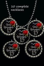 Quinceanera Necklaces necklace party favors gift lot of 10 feliz Quincea... - £7.78 GBP