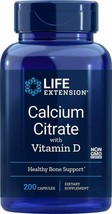 NEW Life Extension Calcium Citrate with Vitamin D Non-GMO 200 Vegetarian... - $29.54