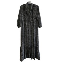 ZARA Black Ditsy Floral Ruffled Maxi Dress Size Womens XL - £29.89 GBP