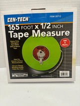CEN-TECH 165’ x ½” Fiberglass Tape Measure Neon Green Easy Find Sealed 3... - $10.40