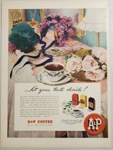 1947 Print Ad A&amp;P Coffee Eight O&#39;Clock, Bokar, Red Circle Cup of Coffee  - £12.10 GBP