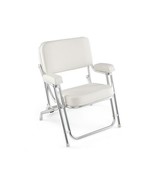 Portable Aluminum Boat Deck Beach Chair with Cushioned Seat-White - Colo... - $5,644.84 MXN