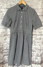 Nautica Black White Gingham Shirt Dress Short Sleeve Women’s Dress 10 - $324.69 MXN
