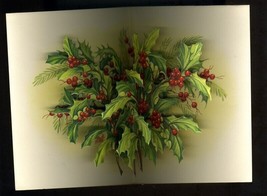 Denmark Pop Up Holly Christmas Card in Pocket Folder - $21.75