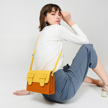 Merimies Mix Passion Crossbody Bag PU Medium Size Handbag Mustard Yellow - £39.83 GBP
