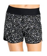 Lands End Black Gray Floral Quick Dry 5 inch Swim Board Shorts pockets s... - £21.97 GBP