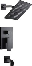 Pop Sanitaryware Black Tub And Shower Faucet Set Bathroom Luxury Rain Mi... - $142.99