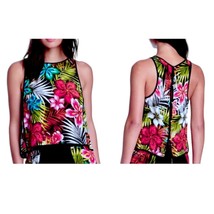 $111 Line + Dot Tropical Aloha Silk Tank Medium 6 8 Colorful Cheerful Happy NWT - £26.23 GBP