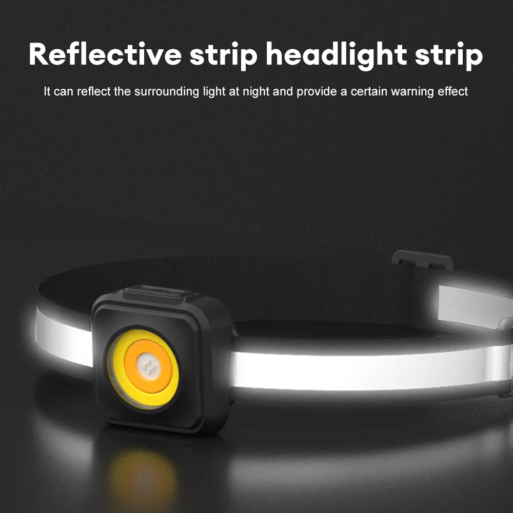 Portable Powerful Headlamp LED COB Headlight With Red Light USB Rechargeable - £10.63 GBP+