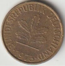 1973 F Germany Federal Republic 5 Pfennig coin Peace Age 50 years old KM... - £1.50 GBP