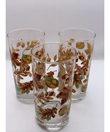 Set of 3 Greenbrier 16 oz Autumn Fall Leaves Drinking Glasses Thanksgiving - £5.89 GBP