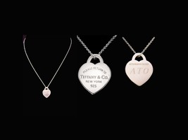 Sterling Tiffany heart necklace - Vintage 925 Sweetheart gift / Return to Tiffan - £136.89 GBP
