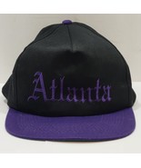 Vintage Atlanta Old English Black/Purple Embroidered Snapback Cap Hat - £9.63 GBP
