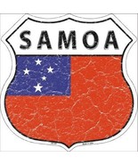 Samoa Country Flag Highway Shield Metal Sign HS-381 - £22.34 GBP