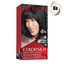 6x Packs Revlon Natural Blue Black Permanent Colorsilk Beautiful Hair Dye | #12 - £30.39 GBP