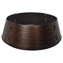 Brushed Metal Hammered Christmas Tree Collar, Brown, 27" - €33,32 EUR