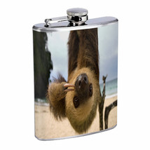 Cute Sloth Images D3 Flask 8oz Stainless Steel Hip Drinking Whiskey - £11.86 GBP