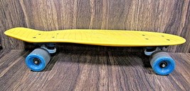 Kryptonics Classic Yellow Torpedo Skateboard Blue Wheels Bravo Sports - $14.80