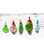 5 Wire Wrapped SEA GLASS Necklace Pendants LOT Multi Colors! DIY Jewelry for Her - $8.41