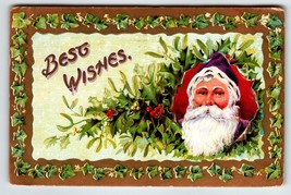Christmas Postcard Santa Claus Purple Coat &amp; Hat Germany 1911 Ser 2100 Vintage - £12.63 GBP