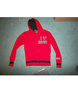 AC/DC rockware zipper hoodie juniors medium 7/9 I Heart AC/DC red &amp; black - $473.02 MXN