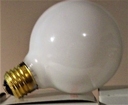 EXTRA LIFE 40G25 Vanity Bulb 40W 3.1&quot; dia, WHITE 130V E26 Medium Base 4 ... - $13.54