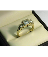 2.50 Ct Princess Cut Lab-Created Diamond Engagement Ring 14K Yellow Gold... - $160.08