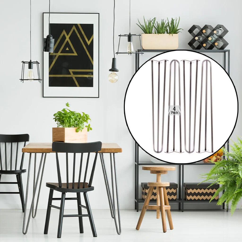 Industrial By Design 28” Table Legs - Heavy Duty Hairpin Legs RAW STEEL ... - $42.75