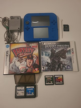 Nintendo 2DS Electric Blue Console - 6 Games Memory Card &amp; Charger Bundle Tested - $107.75