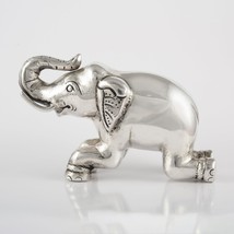 Solid Silver Elephant Statue,Hand Carved,Elephant Article,Silver Statue,Silver A - £290.16 GBP