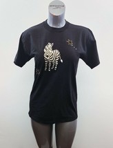 Jerzees Women&#39;s Beaded &amp; Embroidered Zebra /Stars T Shirt Size Medium Bl... - $7.92
