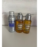 L’Occitane Shower Oil Amande Almond France X 2 Lavande Bath Foam x 1 Tra... - £14.94 GBP