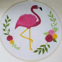 Embroidery Hoop Kit, Flamingo Flowers, Sewing Patterns, Needlepoint Pattern image 7