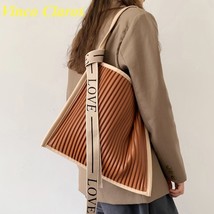 Fashion Pleated Handbags Women Shoulder Bags Bolso Brand Designer Big Bags Large - £34.71 GBP
