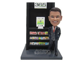 Custom Bobblehead Businessman In Elegant Suit Advertising Vending Machine - Care - £132.20 GBP