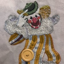 Vtg Completed Crewel Embroidery Circus Clown Spinnerin Stitchery Jose the Clown - £19.98 GBP