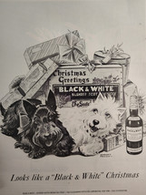 1956 Holiday Art Ad Looks Like a Black and White Christmas Scotch Whisky - £8.46 GBP