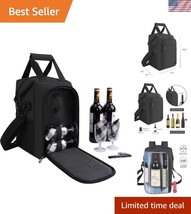 Elegant 4-Bottle Insulated Wine Tote with Glasses &amp; Corkscrew - Perfect ... - $47.00
